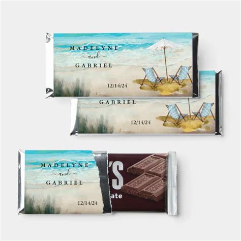 Wedding Personalized Watercolor Beach Tropical Hershey Bar Favors Zazzle