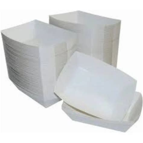 White Food Serving Disposable Paper Tray 2 Oz Size 95 X 65 X 22 Mm At