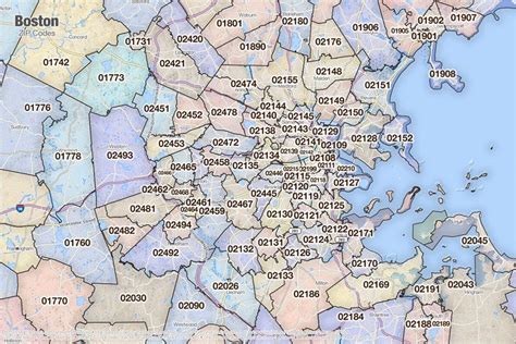 Zip Codes In The City Of Boston Massachusetts